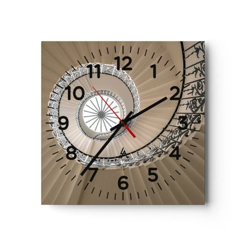 Orologio da parete - Orologio in Vetro - Al centro della chiocciola - 30x30 cm