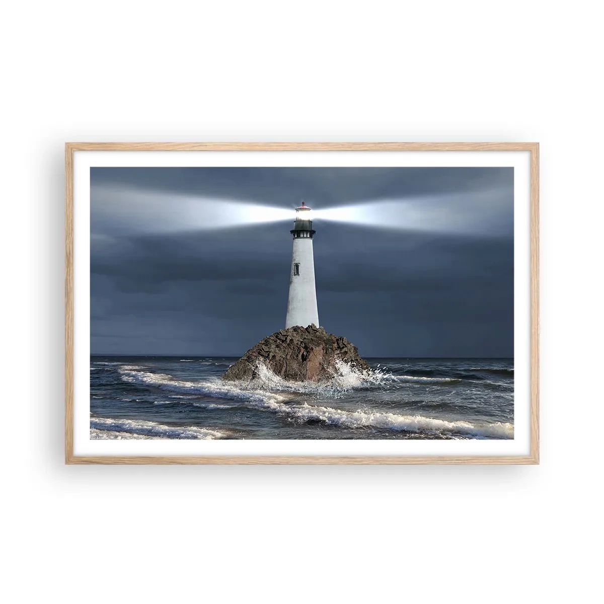 Poster in cornice rovere chiaro - Qui...qui... qui! - 91x61 cm