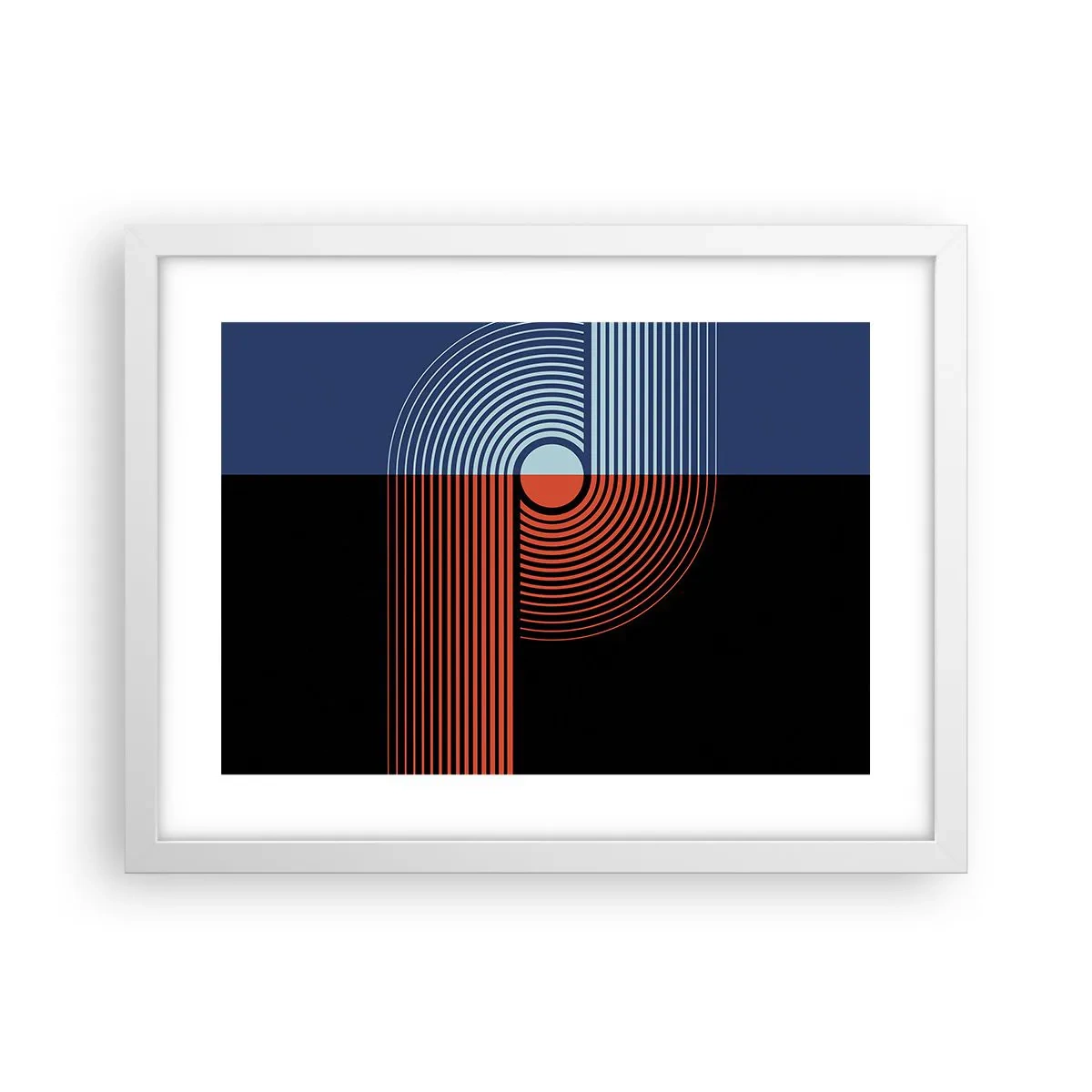 Poster in cornice bianca - Nell'abbraccio geometrico - 40x30 cm