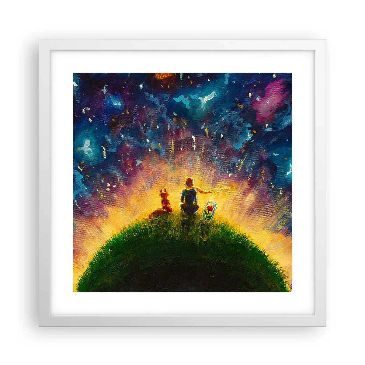 Poster in cornice bianca - Amore e amicizia: l'intero mondo - 40x40 cm