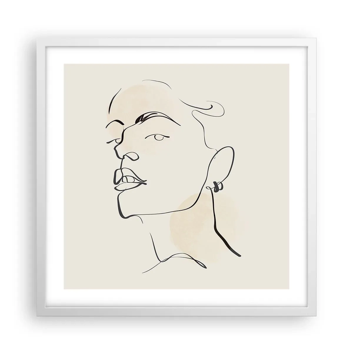 Poster in cornice bianca - Sguardo fiero - 50x50 cm