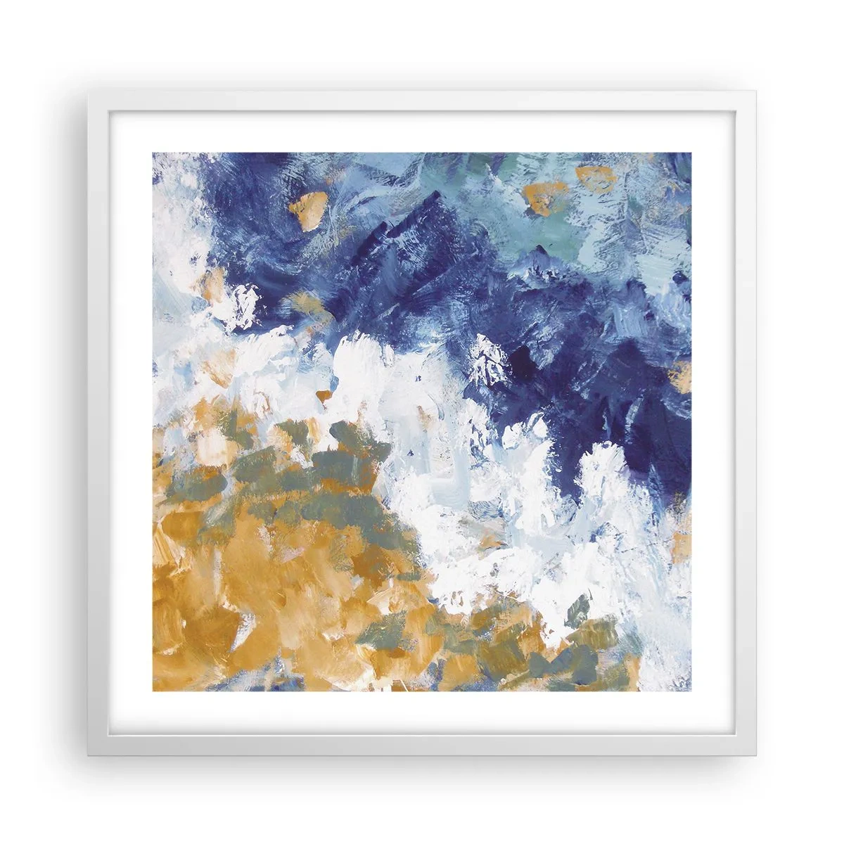 Poster in cornice bianca - La danza degli elementi - 50x50 cm