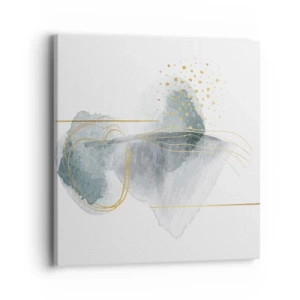 Quadro su tela - Stampe su Tela - Sui legami del grigio e dell'oro - 40x40 cm