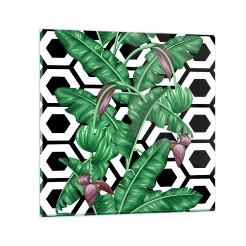 Quadro su vetro - Composizione simmetrica con la natura - 70x70 cm