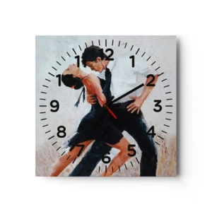Orologio da parete - Orologio in Vetro - Il tango dei miei sogni - 40x40 cm