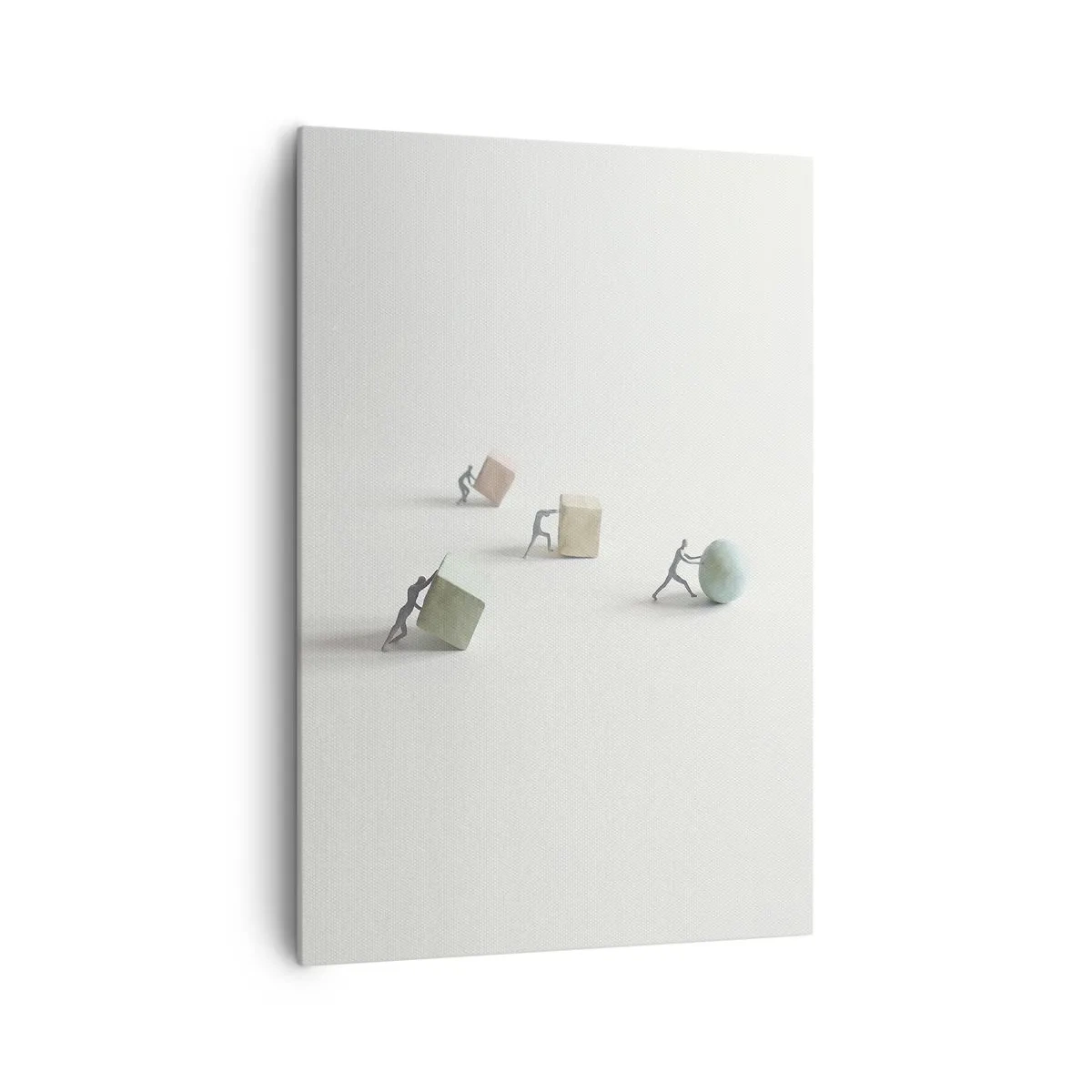 Quadro su tela - Stampe su Tela - Miniature che spingono forme su uno sfondo chiaro - 70x100cm - È la vita - Decorazione murale moderna per soggiorno e camera da letto ARTTOR