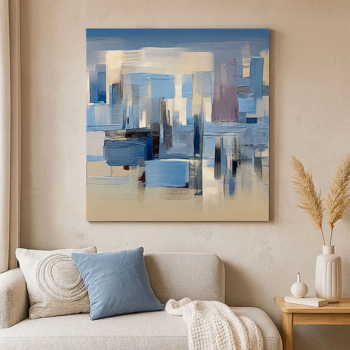 Quadro su tela - Stampe su Tela - Struttura blu - 30x30 cm