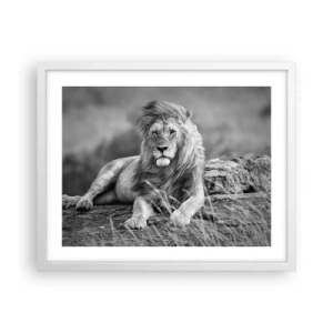 Poster in cornice bianca - La siesta del re - 50x40 cm