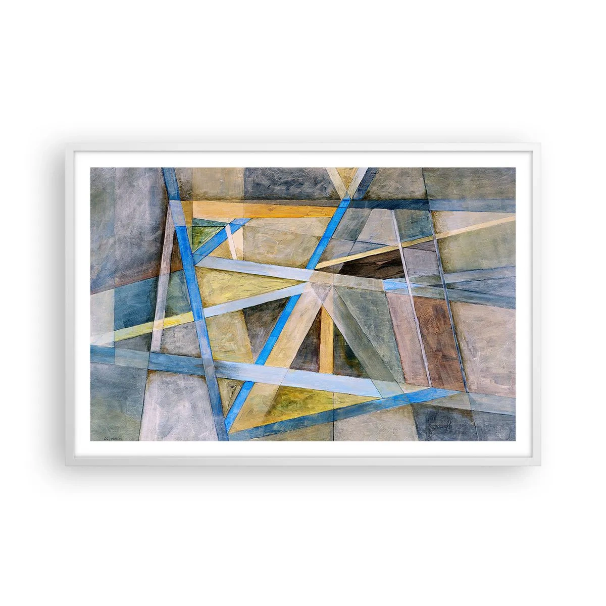 Poster in cornice bianca - Dritto o obliquo? - 91x61 cm