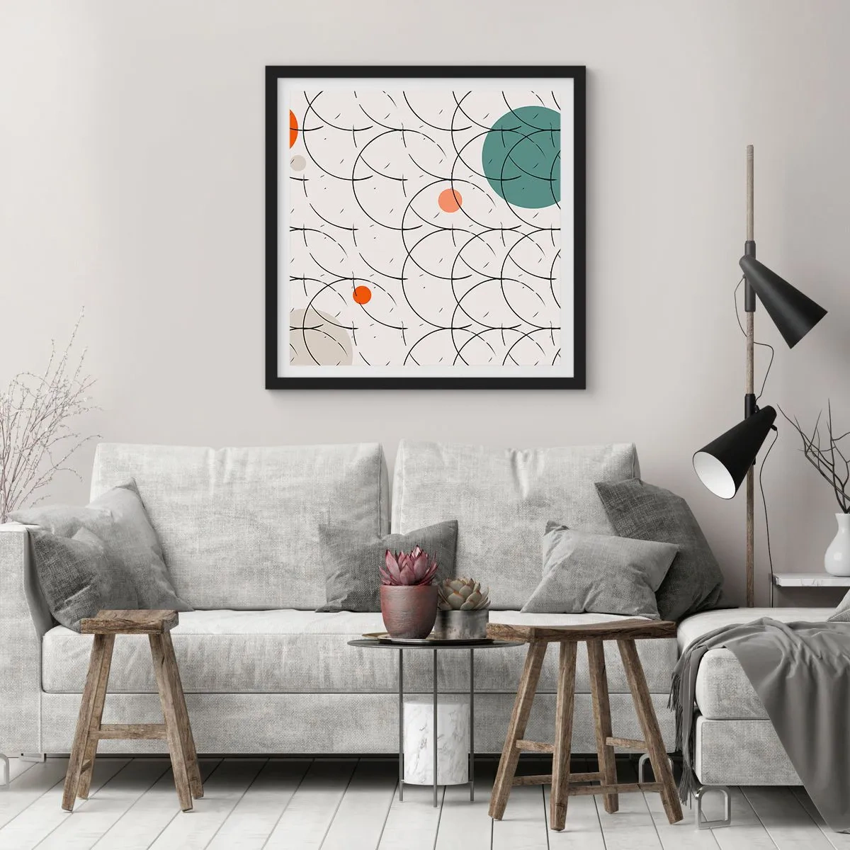 Poster in cornice nera - Nello spirito della pop-art - 60x60 cm