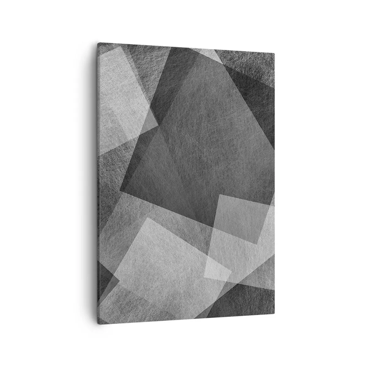 Quadro su tela - Stampe su Tela - Astrazione in bianco e nero con forme geometriche - 50x70cm - Simbolo eterno di ordine e durata - Decorazione murale moderna per soggiorno e camera da letto ARTTOR