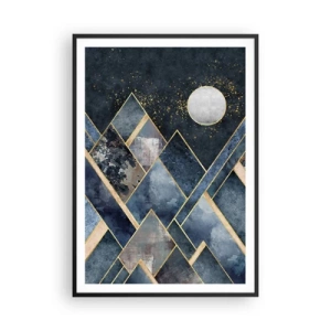 Poster in cornice nera - Paesaggio geometrico - 70x100 cm