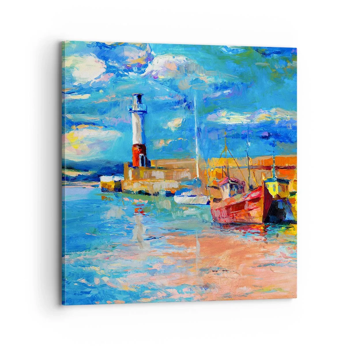 Quadro su tela - Stampe su Tela - Pomeriggio nell'insenatura multicolore - 70x70 cm