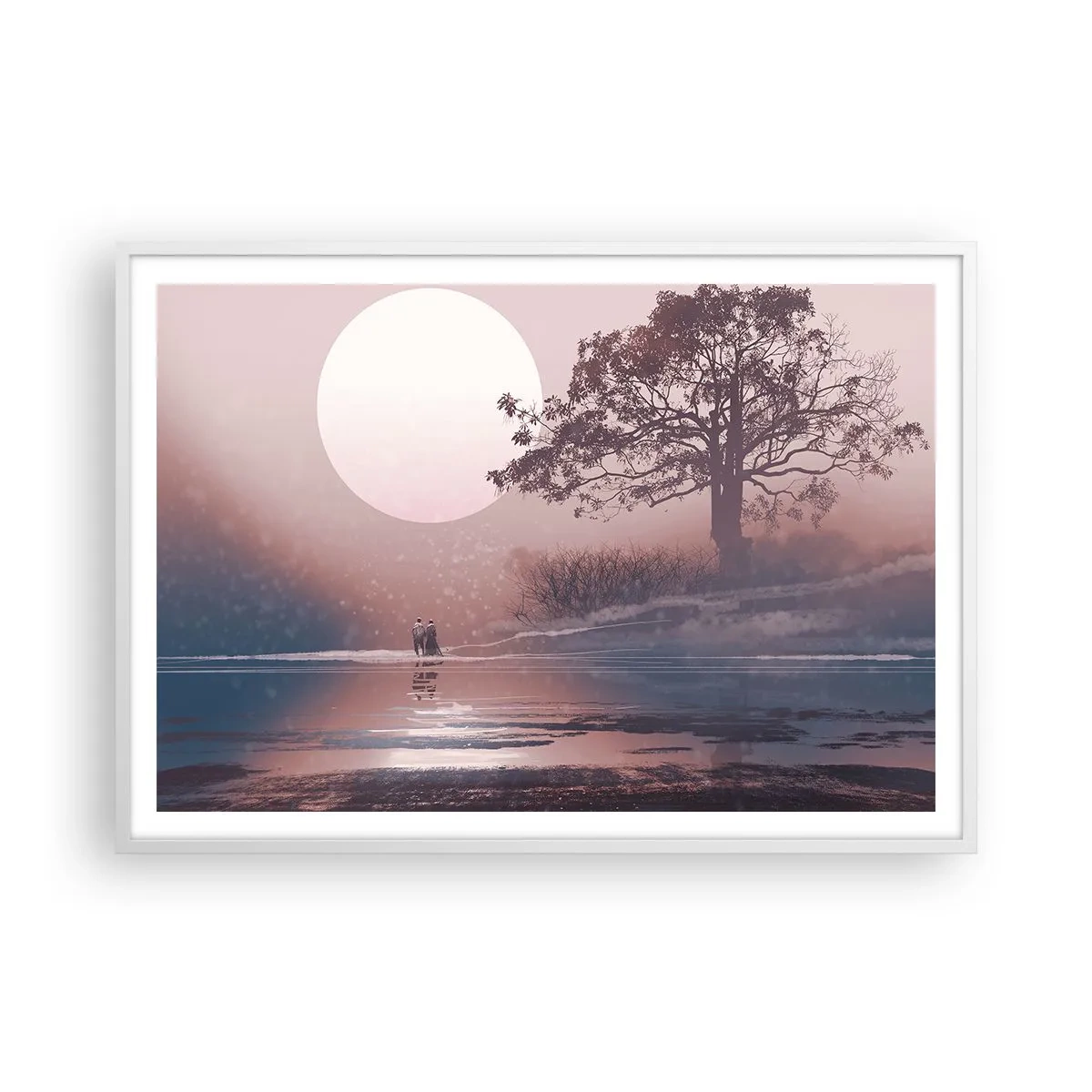 Poster in cornice bianca - Meraviglie della notte - 100x70 cm