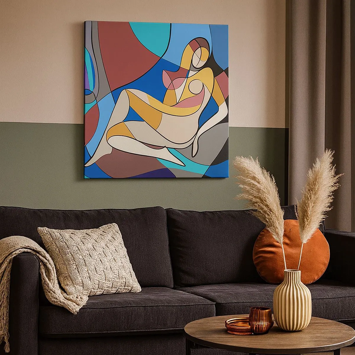 Quadro su tela - Stampe su Tela - Nudo cubista - 30x30 cm