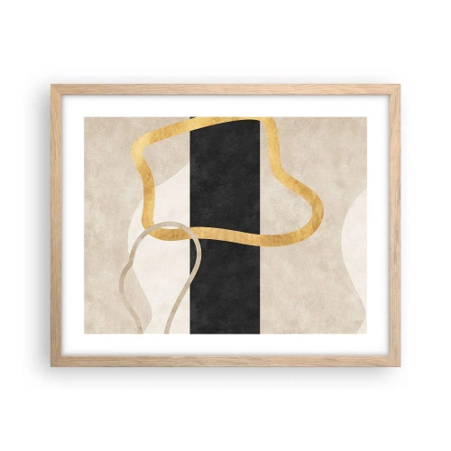 Poster in cornice rovere chiaro - Forme intrecciate - 50x40 cm