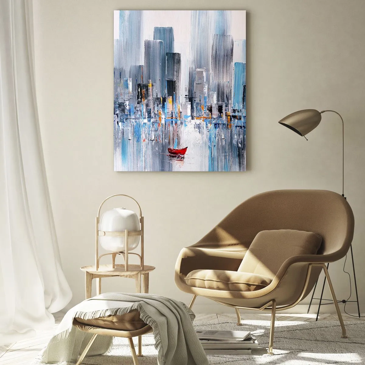 Quadro su vetro - La metropoli sopra al golfo - 70x100 cm