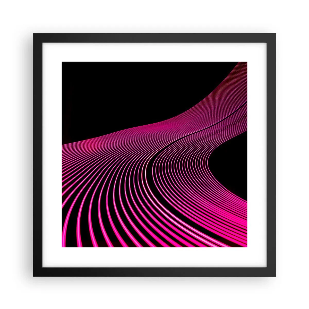 Poster in cornice nera - Il viale della luce - 40x40 cm