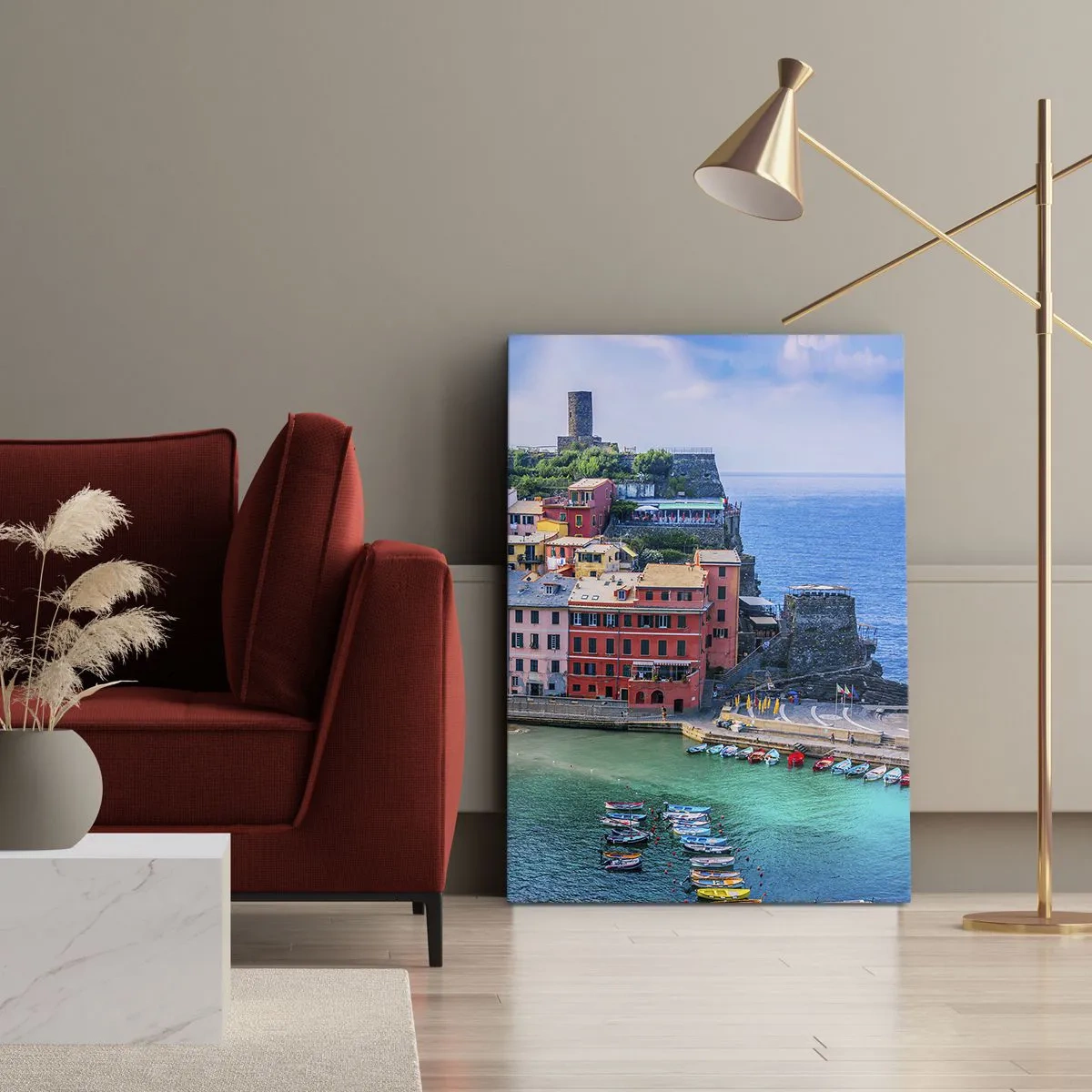 Quadro su tela - Stampe su Tela - Magica cittadina mediterranea - 55x100 cm
