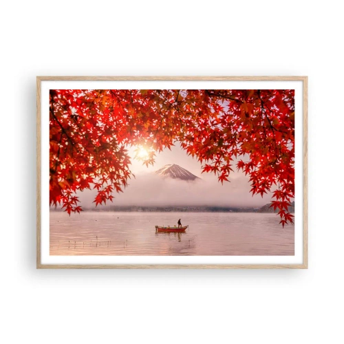 Poster in cornice rovere chiaro - Nell'atmosfera del Giappone - 100x70 cm