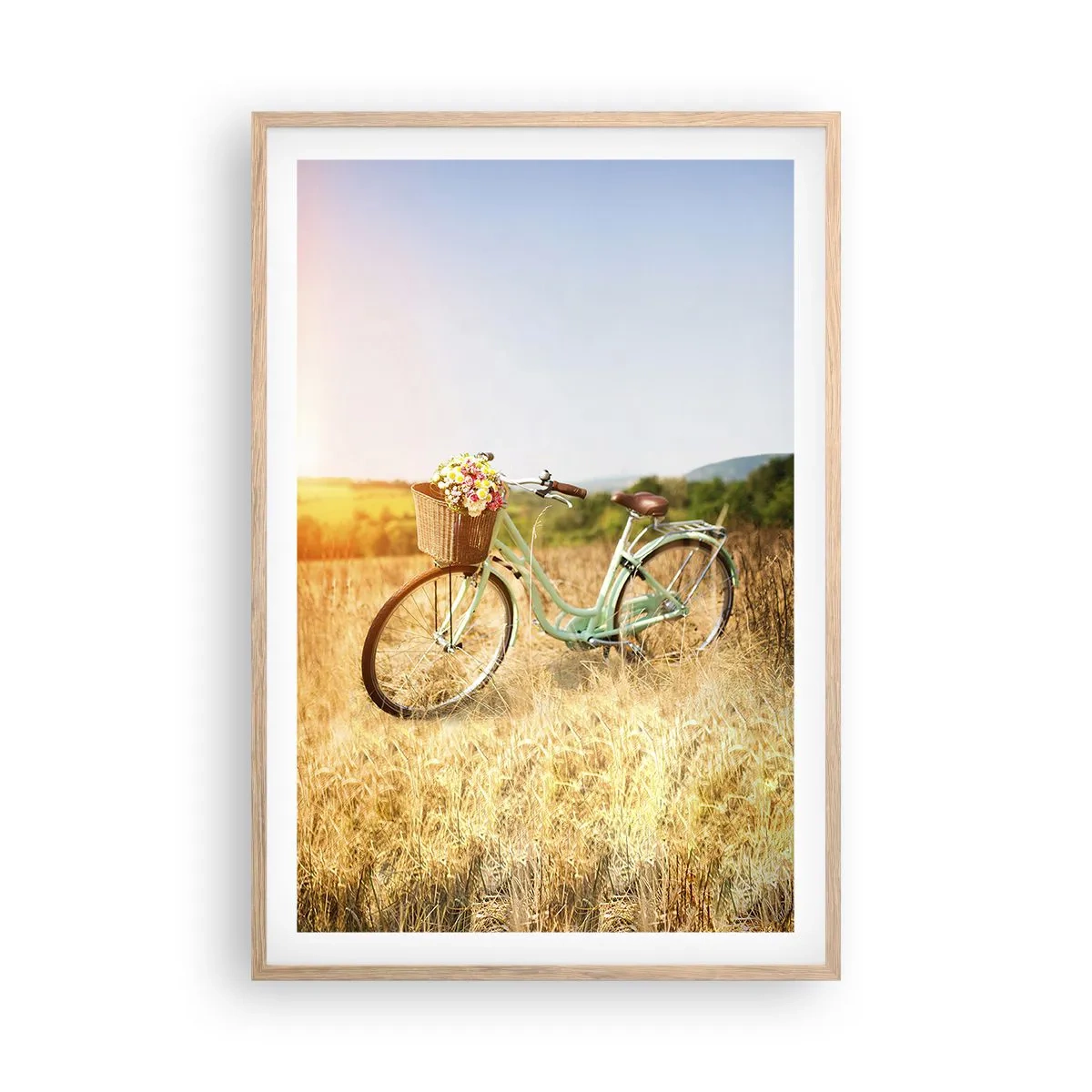 Poster in cornice rovere chiaro - Resto qui un attimo - 61x91 cm