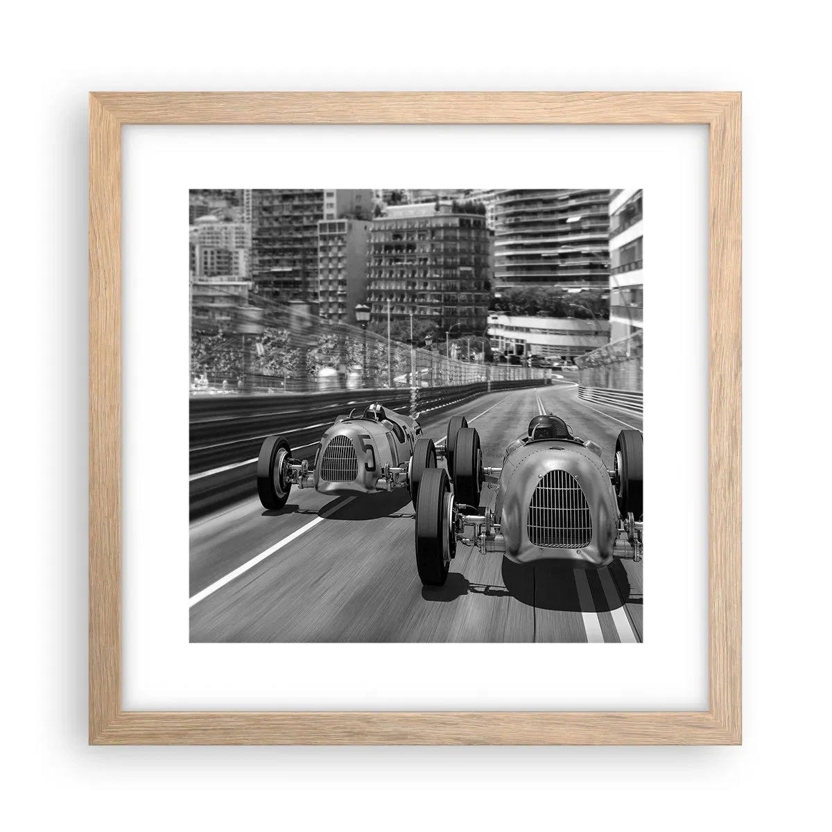 Poster in cornice rovere chiaro - Tanto tempo fa a Montecarlo - 30x30 cm