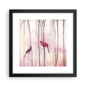 Poster in cornice nera - Il racconto del bosco rosa - 30x30 cm