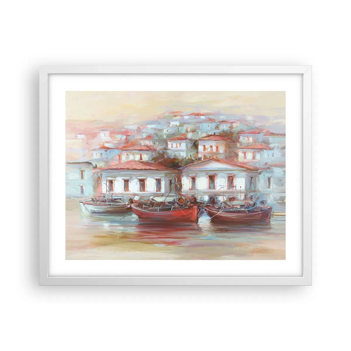 Poster in cornice bianca - Cittadina felice - 50x40 cm