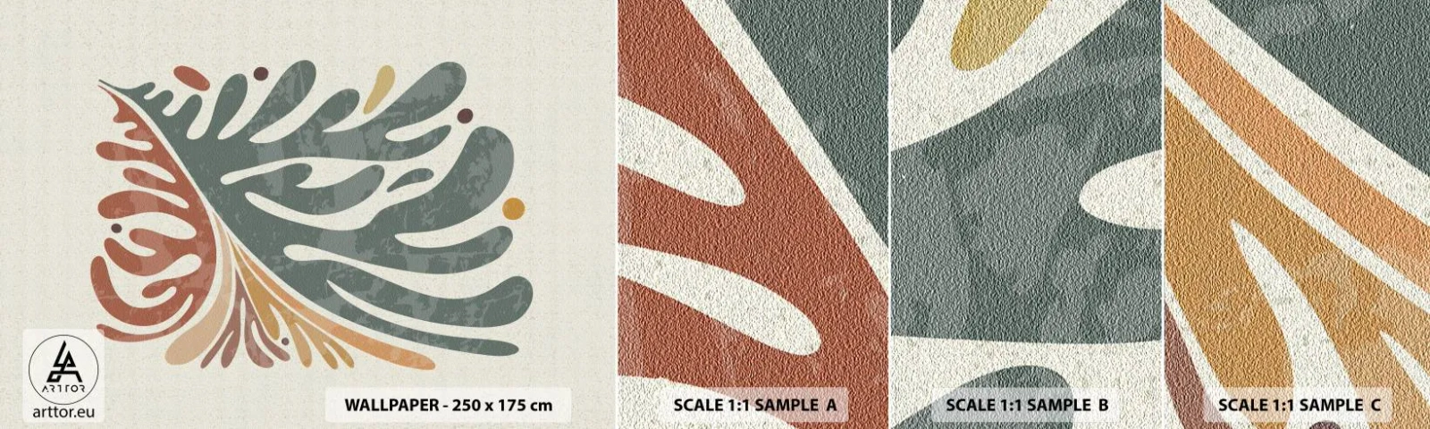 Campione di Fotomurale Adesivo Deluxe Sticker - Foglia multicolore - Boho, Minimalismo, Pezzo - 100x30 cm