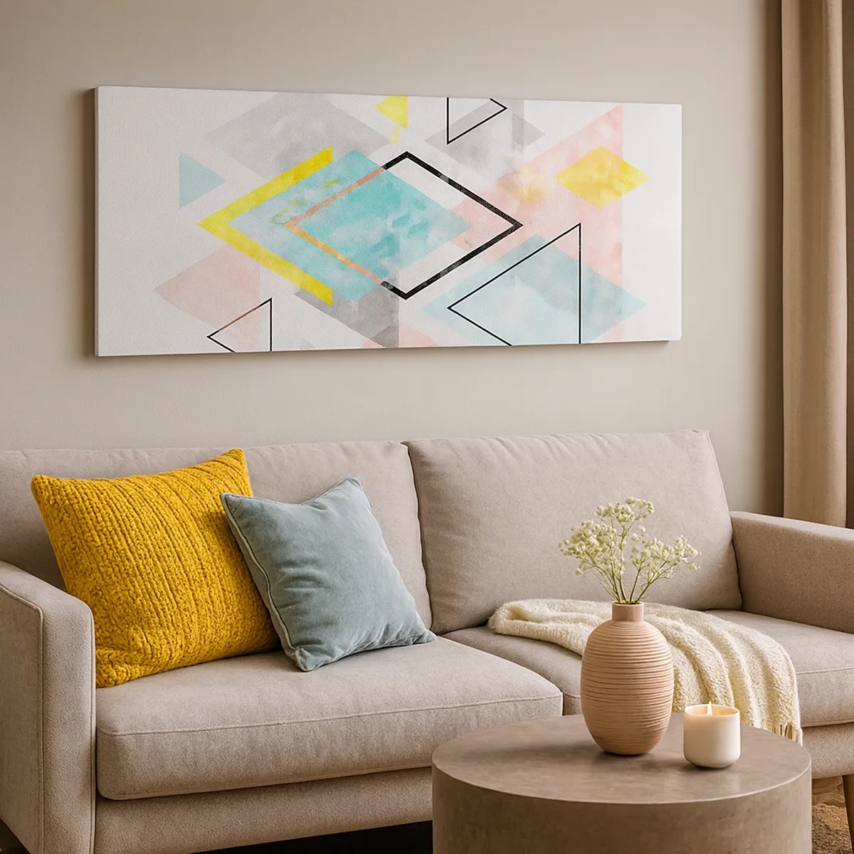 Quadro su tela - Stampe su Tela - Gioco geometrico - 30x30 cm