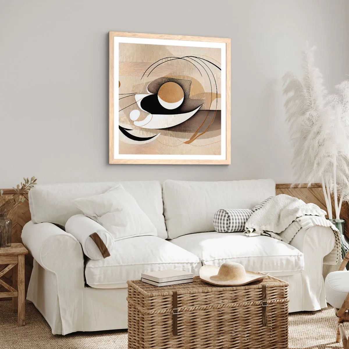 Poster in cornice rovere chiaro - Composizione: l'essenza delle cose - 40x40 cm