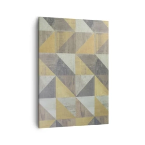 Quadro su tela - Stampe su Tela - Composizione geometrica di triangoli in tonalità terrose - 50x70cm - Secondo i triangoli - Decorazione murale moderna per soggiorno e camera da letto ARTTOR