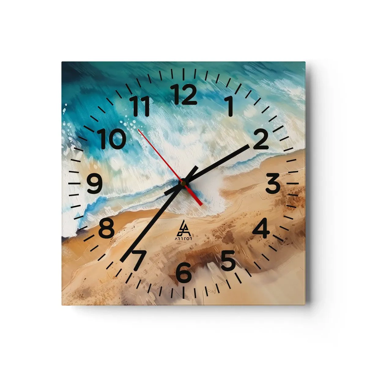Orologio da parete - Orologio in Vetro - L'onda che ritorna - 40x40 cm