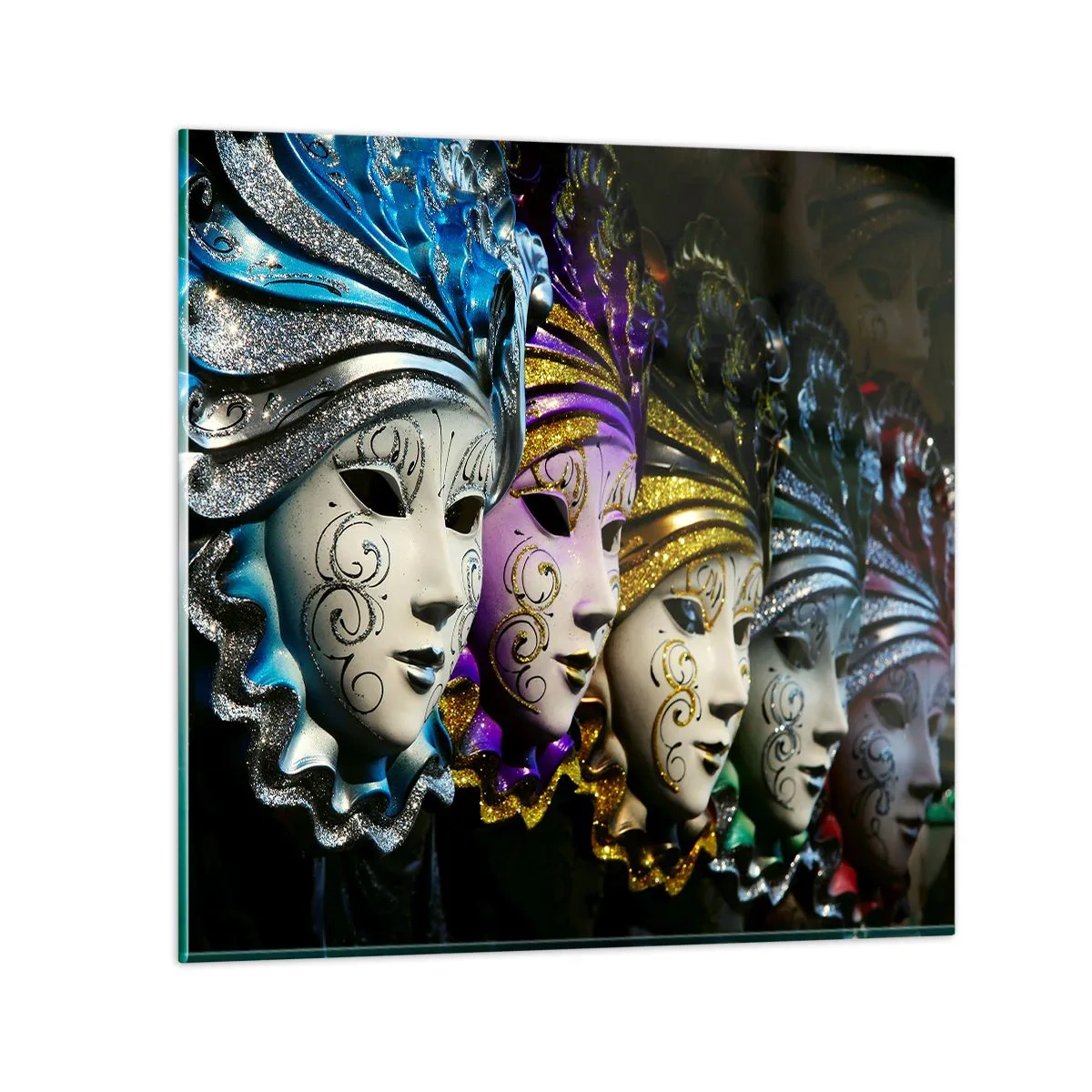 Quadro su vetro - Mistero in oro e argento - 70x70 cm