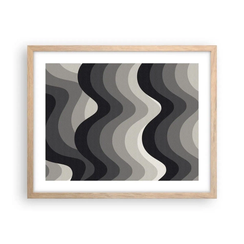 Poster in cornice rovere chiaro - Un'onda dopo l'altra - 50x40 cm