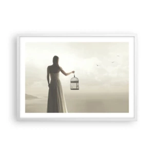 Poster in cornice bianca - Sii libera - 70x50 cm