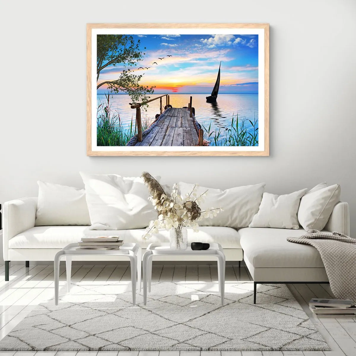 Poster in cornice rovere chiaro - Buona sera - 70x50 cm