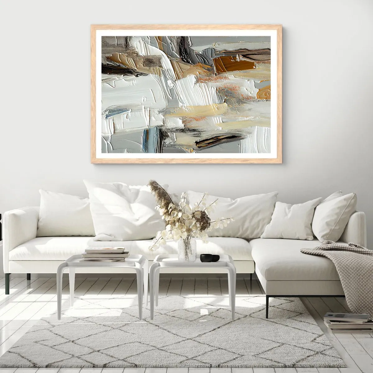 Poster in cornice rovere chiaro - Strati colorati - 40x30 cm