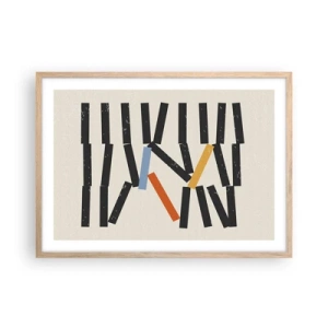 Poster in cornice rovere chiaro - Composizione: domino - 70x50 cm