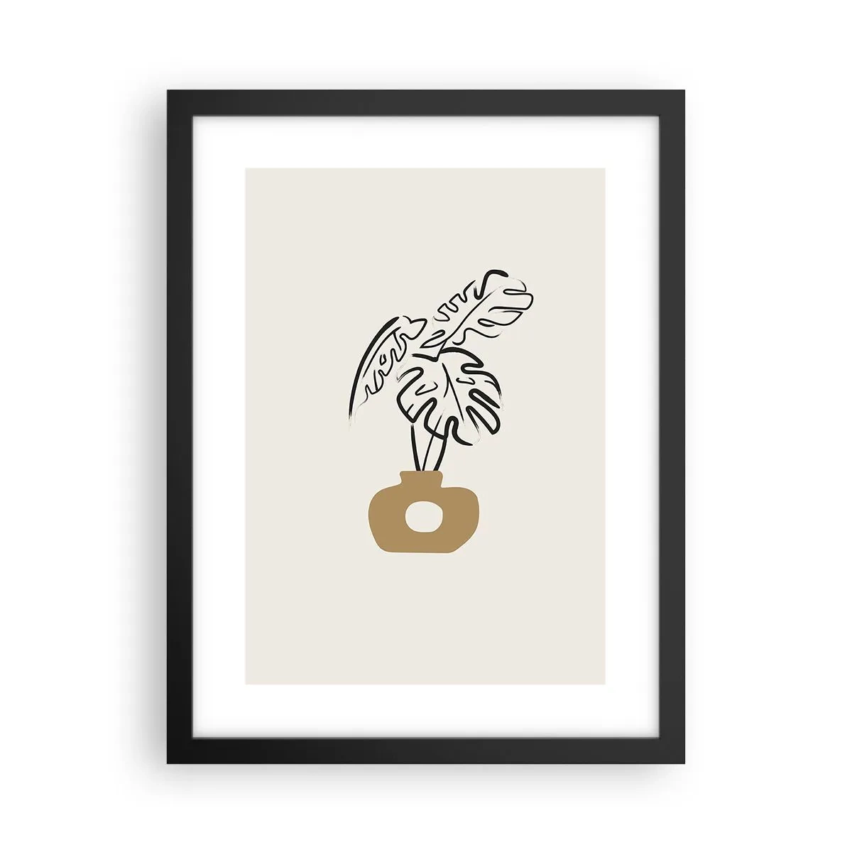 Poster in cornice nera - Monstera: ornamento della casa - 30x40 cm