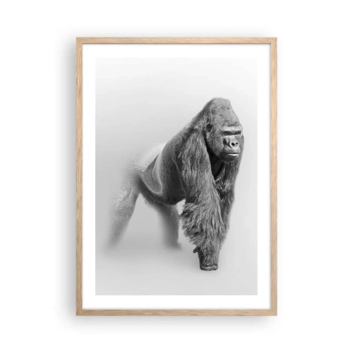 Poster in cornice rovere chiaro - Sicuro della propria forza - 50x70 cm