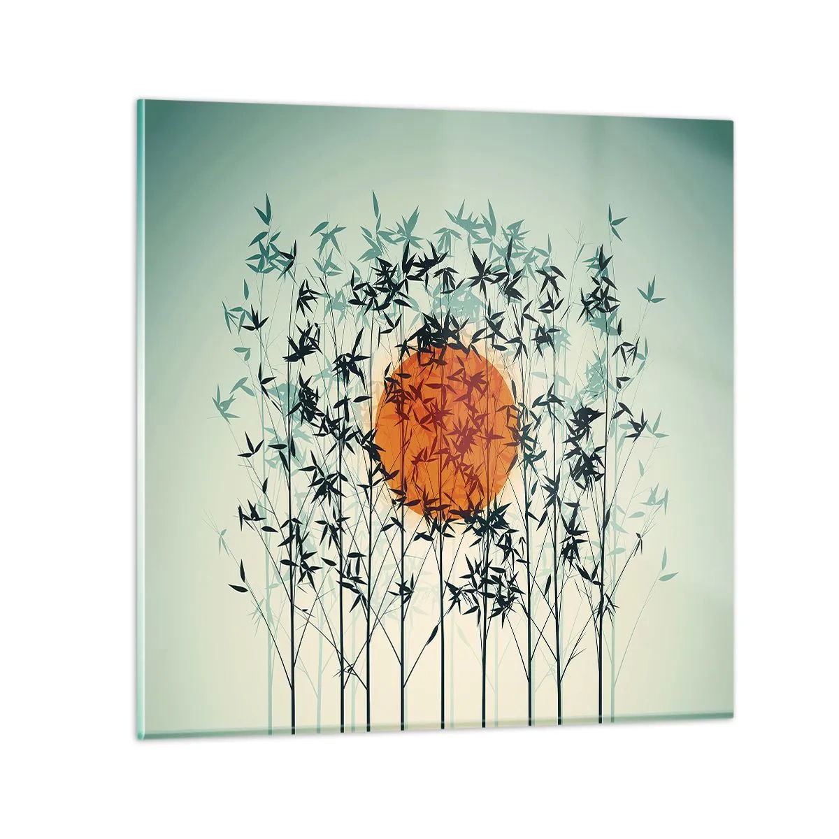 Quadro su vetro - Sole giapponese - 30x30 cm