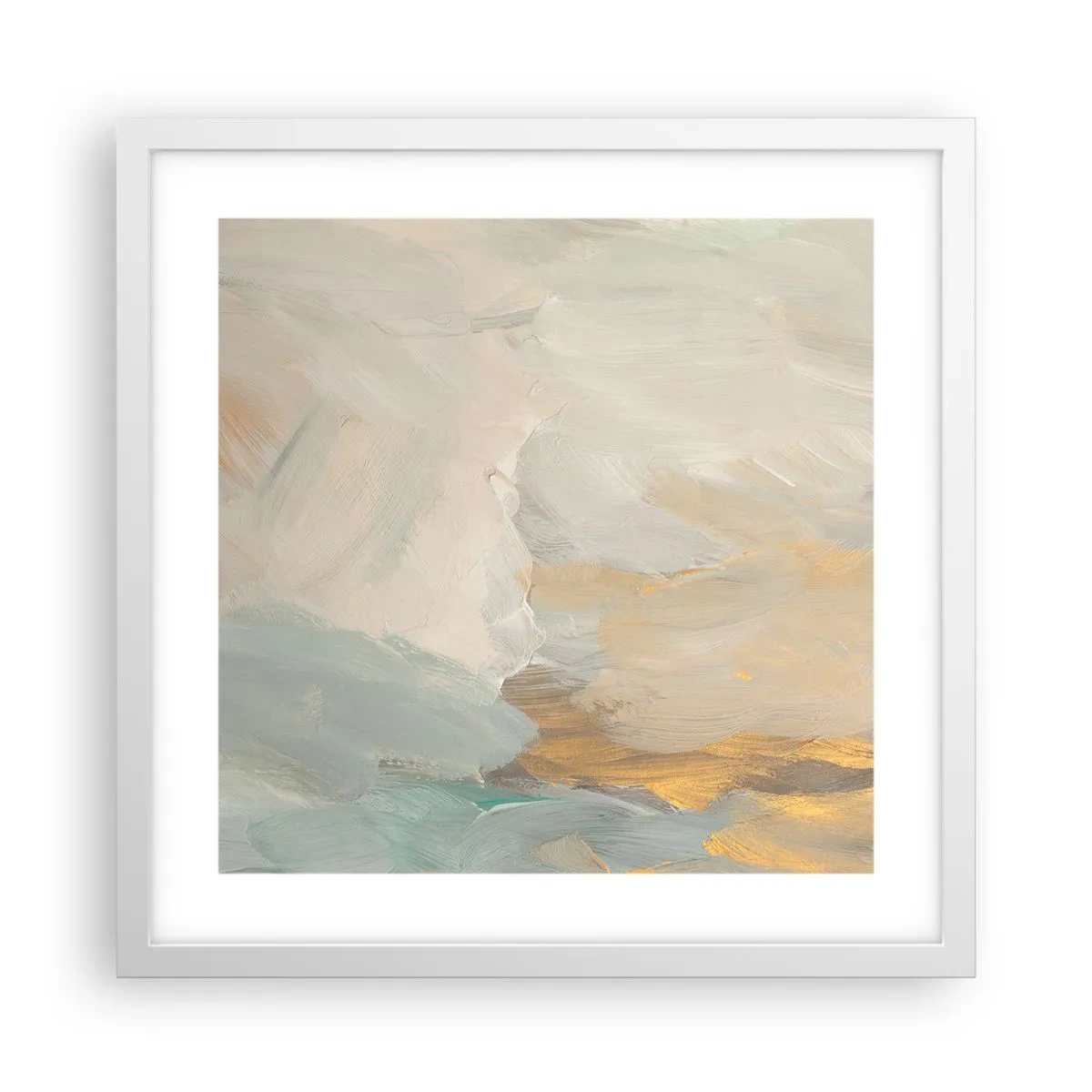 Poster in cornice bianca - Astrazione: il paese della mitezza - 40x40 cm