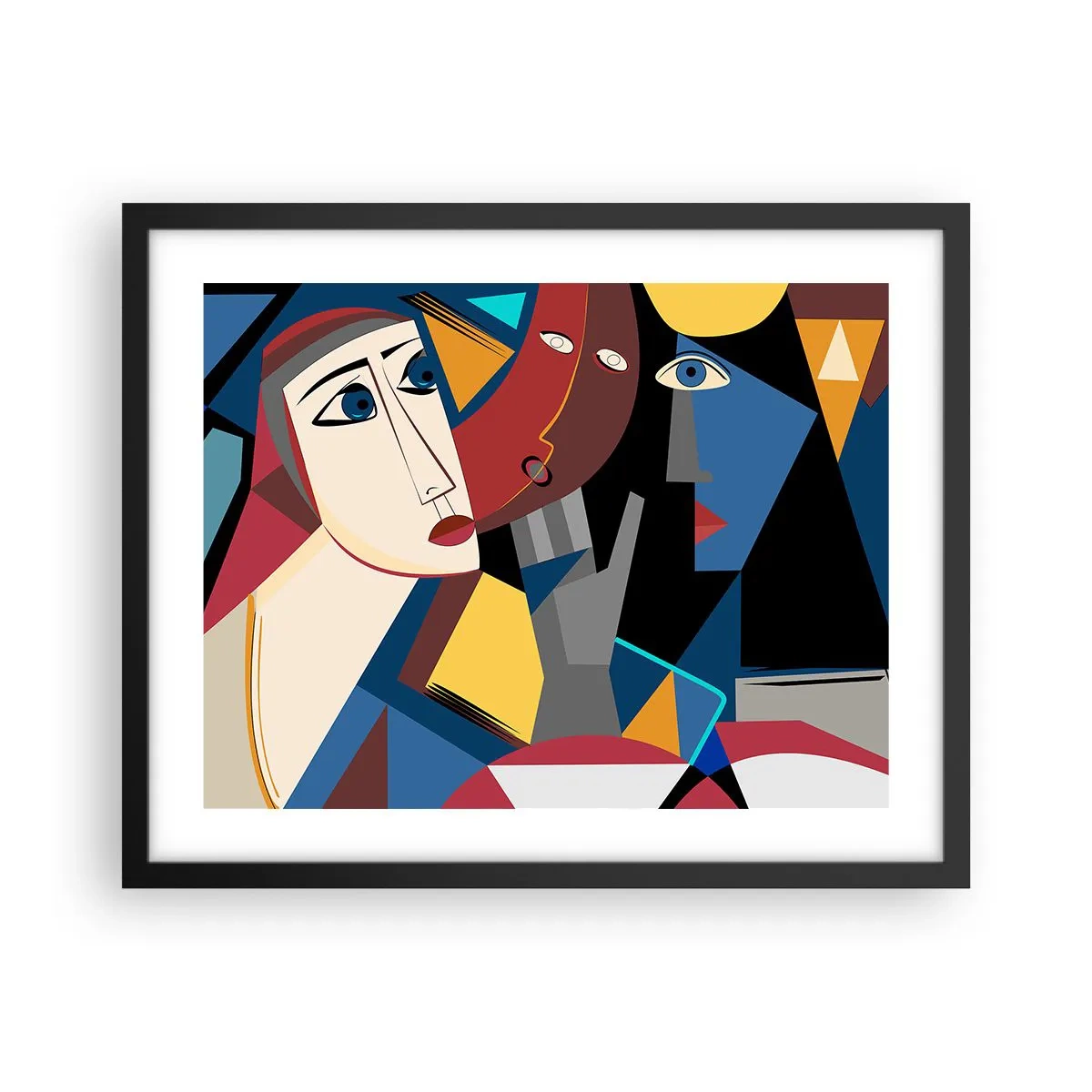 Poster in cornice nera - Dialogo di cubisti - 50x40 cm