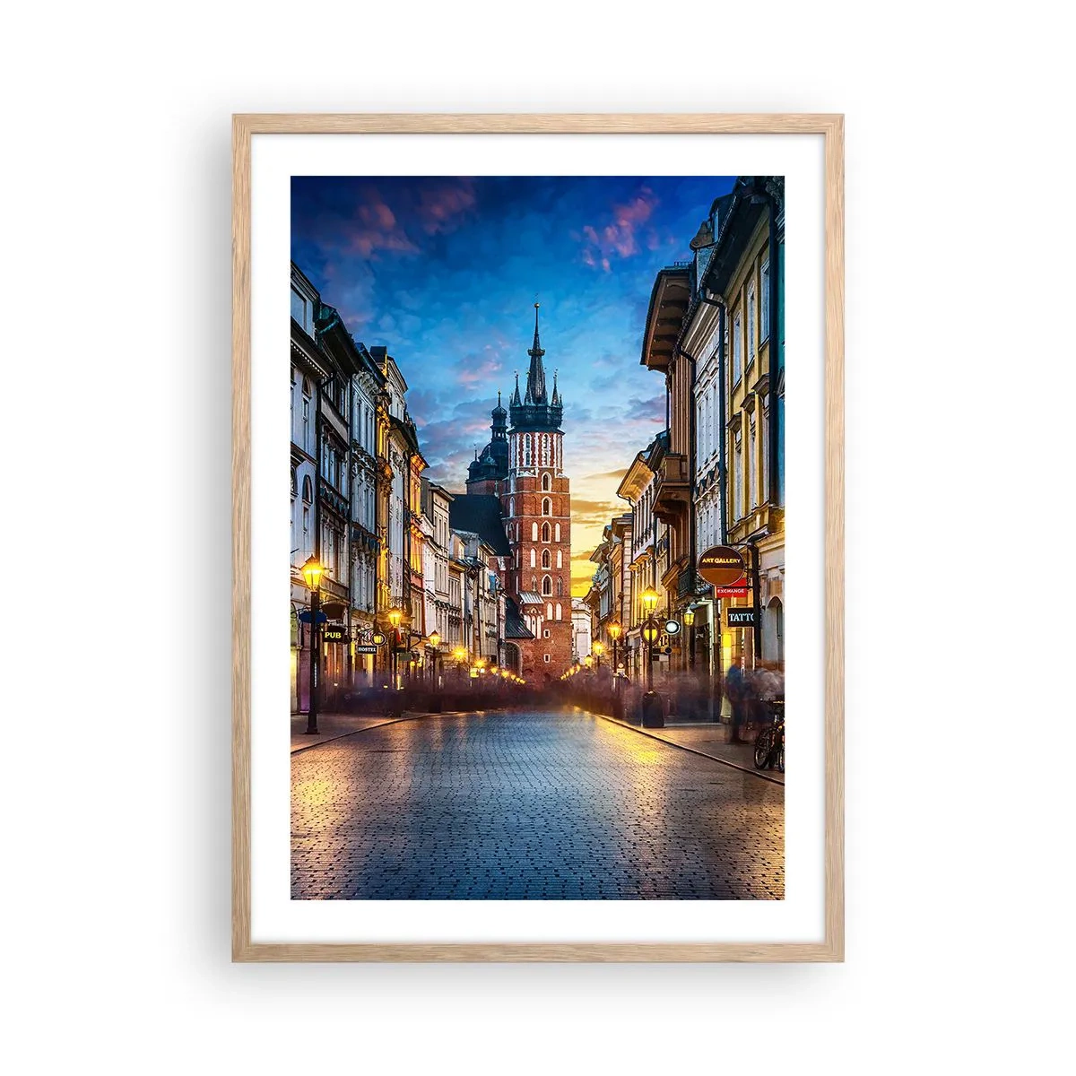 Poster in cornice rovere chiaro - La magia di Cracovia - 50x70 cm