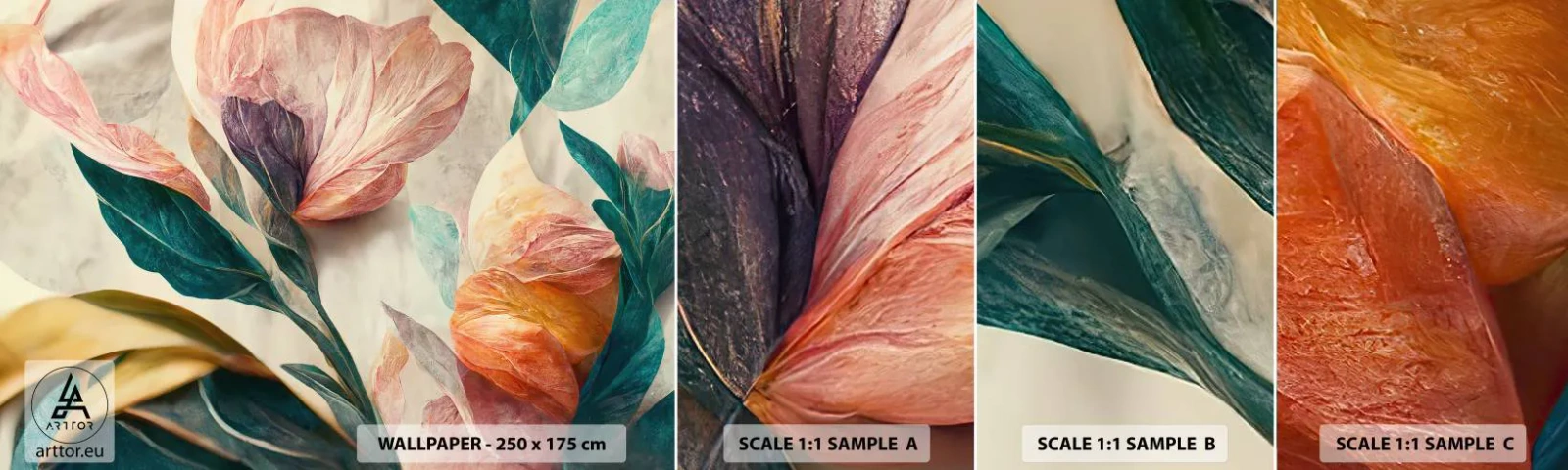 Campione Di Fotomurale Standard Eco - I fiori delle isole del sud - Fiori, Vintage ▾, Botanica - 100x30 cm