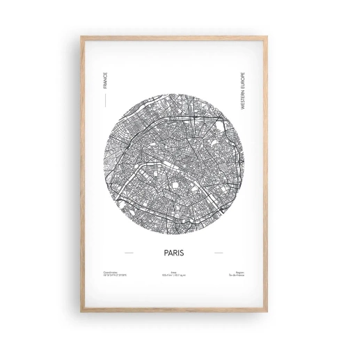 Poster in cornice rovere chiaro - Anatomia di Parigi - 61x91 cm