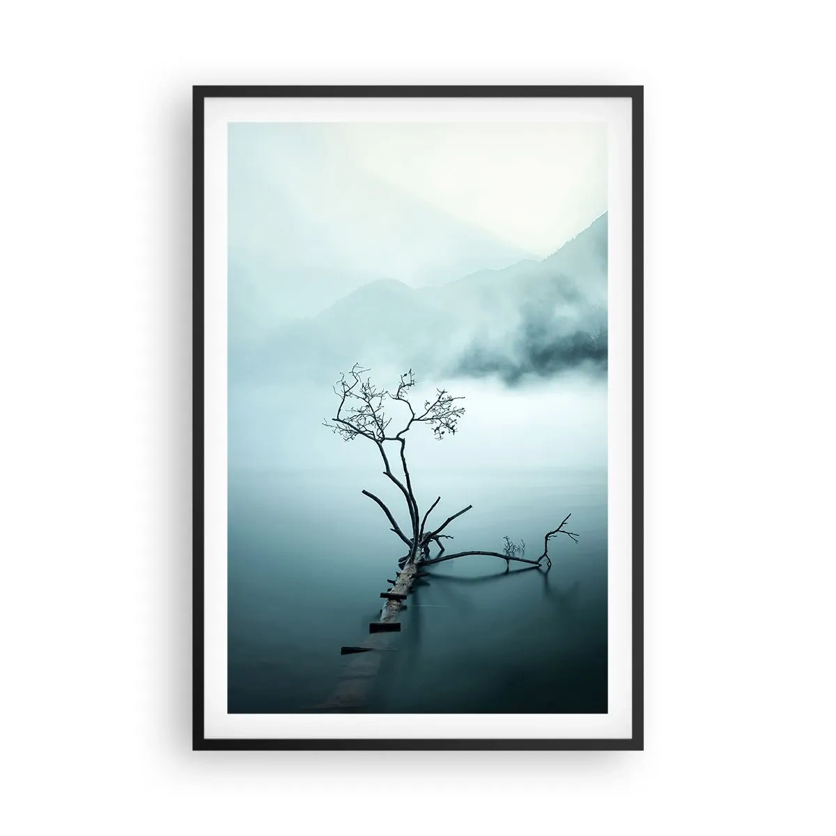 Poster in cornice nera - Dall'acqua e dalla nebbia - 61x91 cm