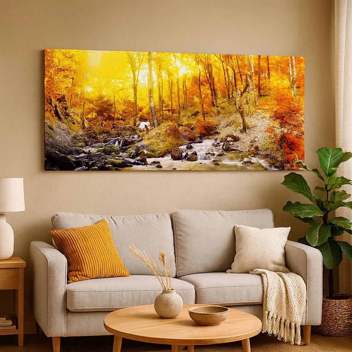 Quadro su tela - Stampe su Tela - Pietre incorniciate in oro e platino - 100x40 cm