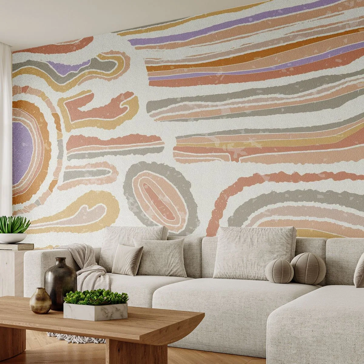 Fotomurali Premium Sand - Sezioni colorate - Pastello, Boho, Minimalista - 500x350 cm